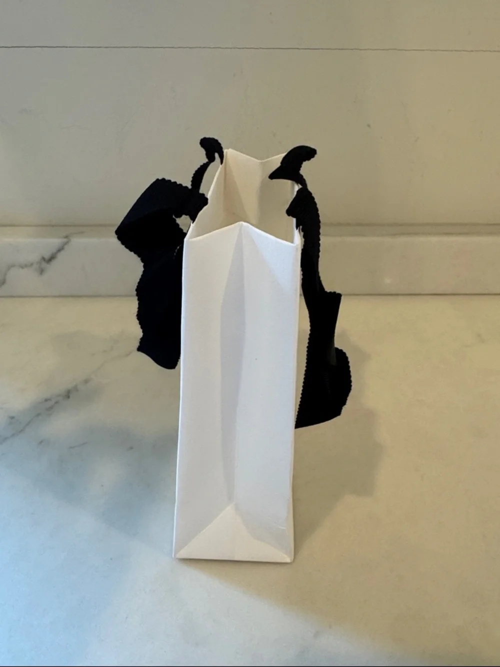 CELINE Paris White Gift Bag with Black Ribbon 5x5x2.5